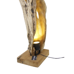 Lampa Rzeźba podświetlana z kawałka drewna tekowego 65cm